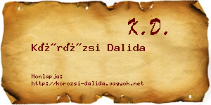 Körözsi Dalida névjegykártya